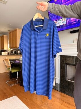 Nike Blue Striped Indiana Pacers Polo